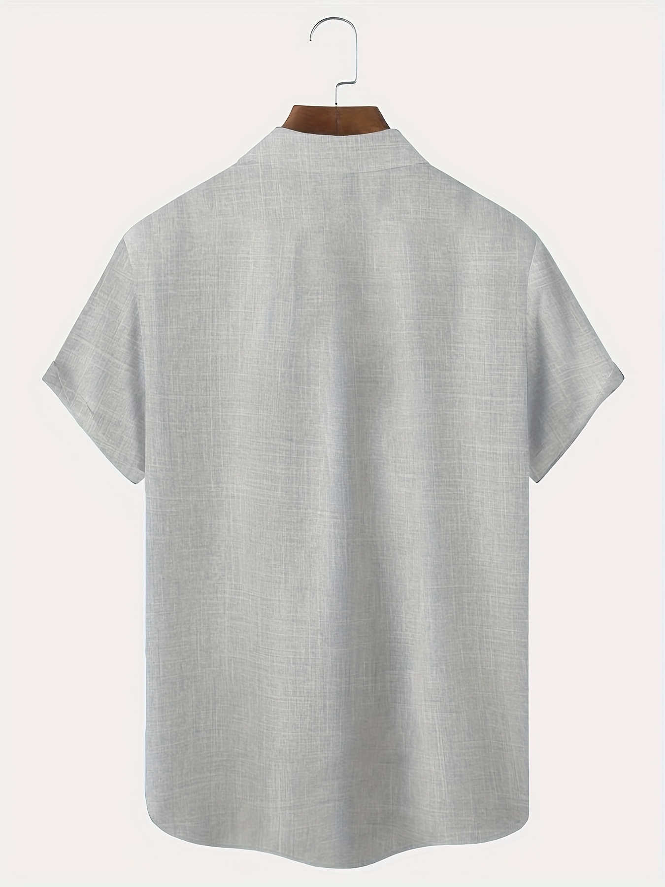 Men'S Plus Size Vintage Black Casual Button-Up Short Sleeve Shirt with Pockets - Summer Basic Lapel Collar, Non-Stretch Fabric, Regular Fit, Adult Sizes, Lightweight Polyester, Casual Attire | Classic Buttonup Shirt | Solid Color Shirt, PLUS SIZE