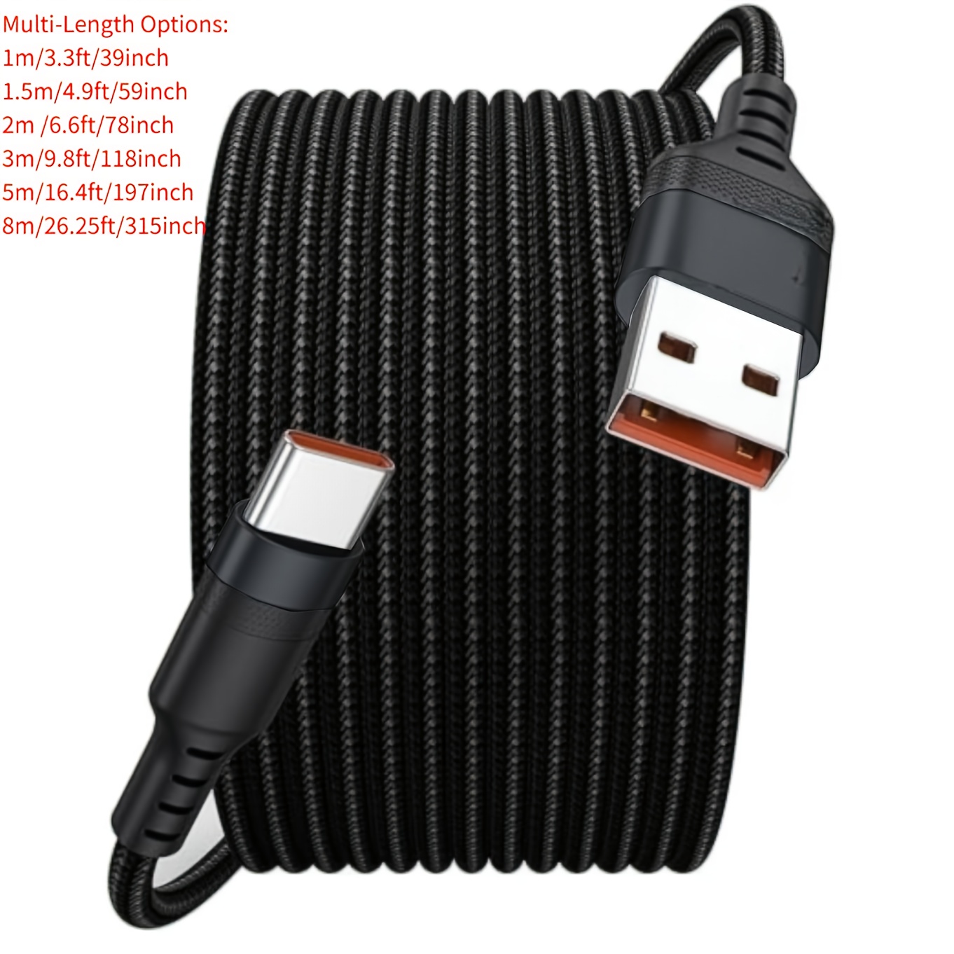 1pc usb to type   fast charging data cable nylon braided gaming charging quick charger type c fast charging cable mobile phone quick charger type c charger car mobile charging data cable high speed data transmission