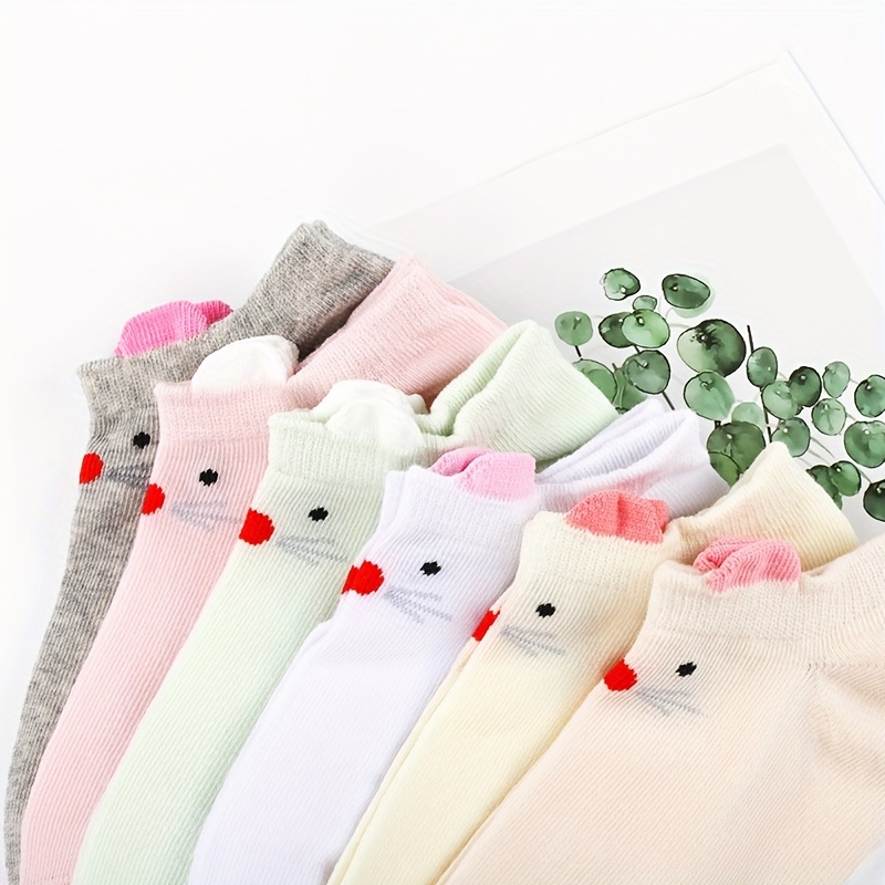 PUTUO Antideslizantes Niñas Calcetín Algodón: Divertidos calcetines de animales para niñas talla 23-26 ideales para 2-4 años pack de 5 pares