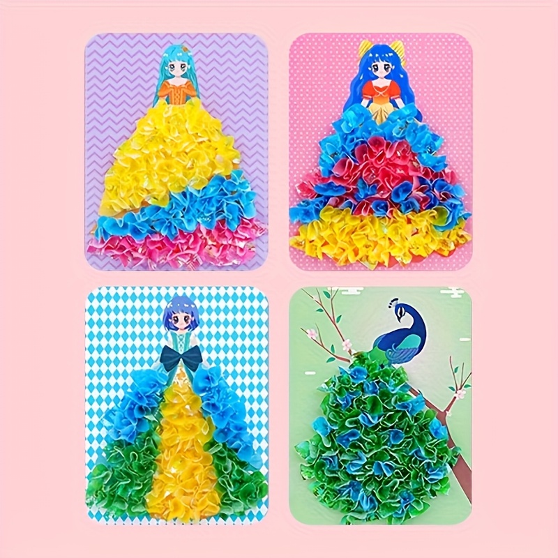 4pcs/set   kit d combination hand-painted  -up  , colorful paper craft puzzle toy for developing   and  , diy handmade birthday gift 0