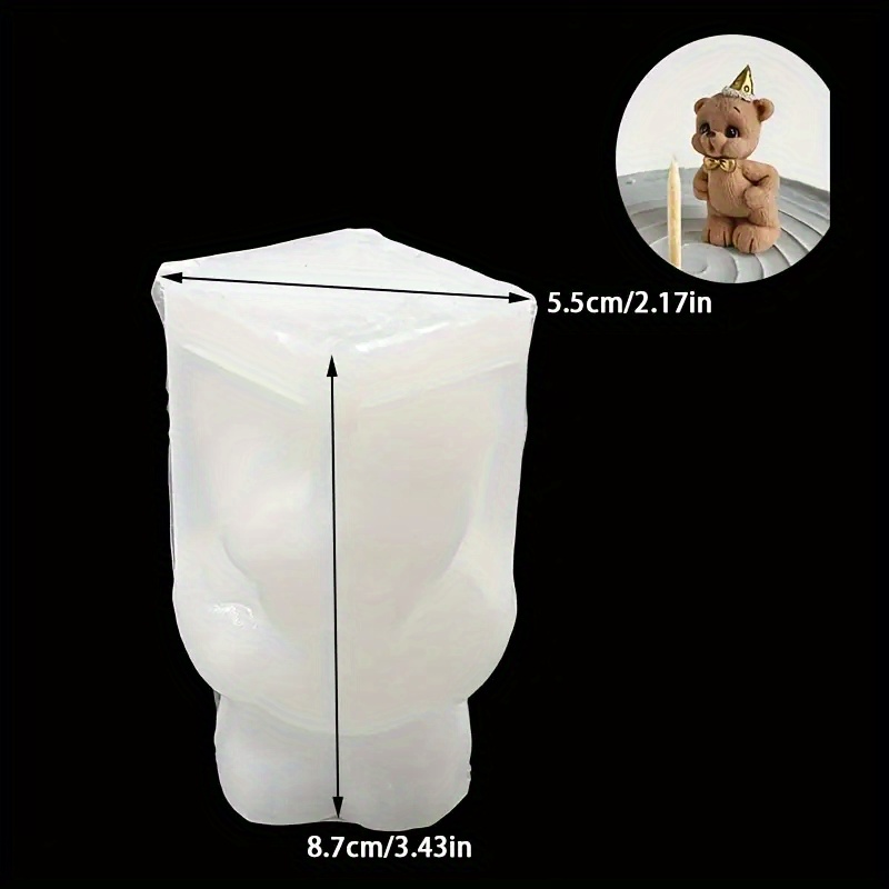 E-shop 3D Blasenkerzen-Bär Silikonform aus Harz – DIY Bastelset für Gipsdekoration, Kerzenherstellung, Epoxidharzform, Beton-Deko, Heimdekoration