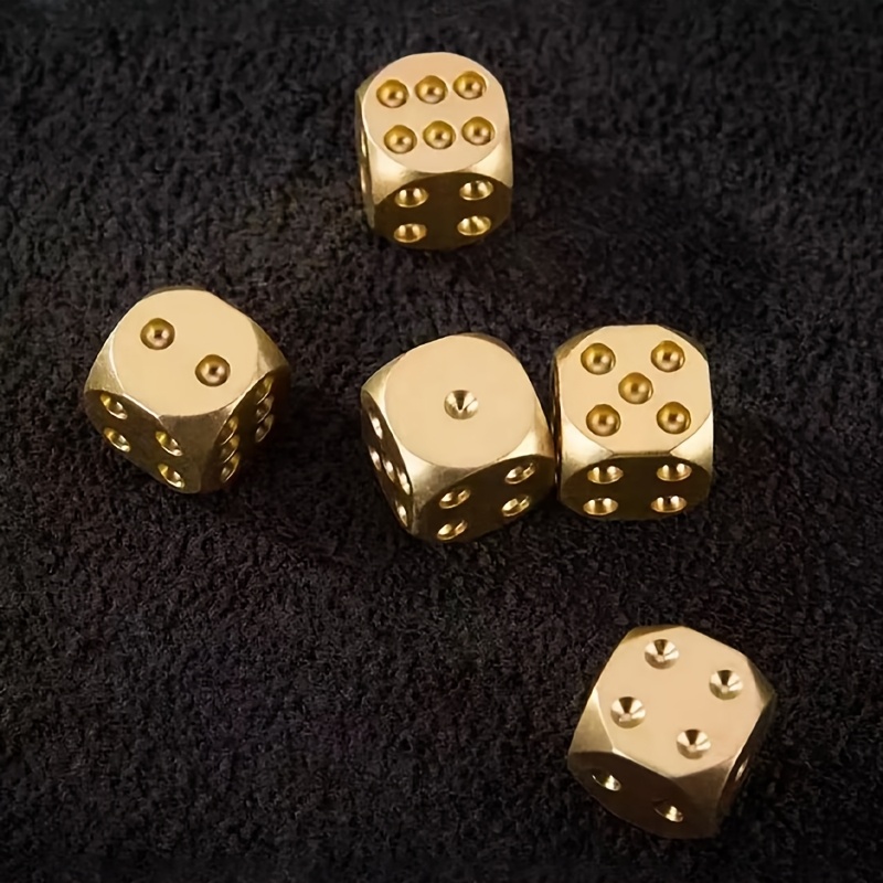 

1 Set Brass Dice, Dice For Bar Accessories And , , Copper