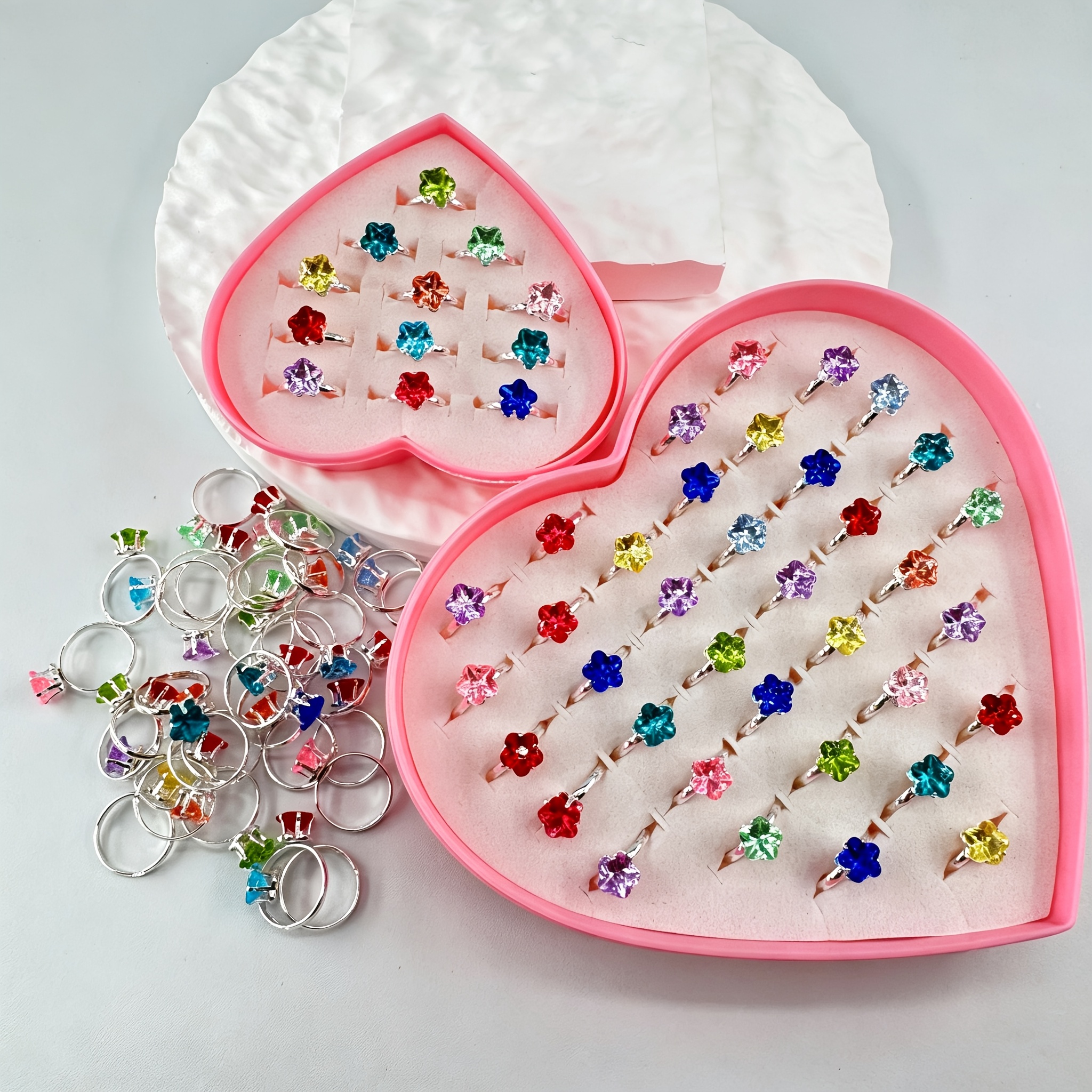 TEMU 12pcs Random Color Adjustable Open Band Stackable Rings, Y2k Aesthetic Unisex For Holiday Party Gift, For Teenager