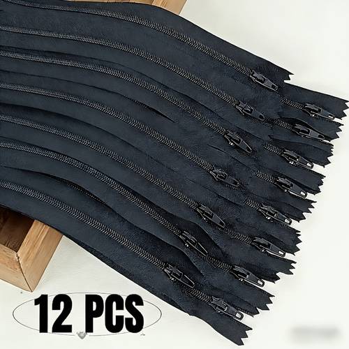 12pcs black nylon zipper multi size versatile 3 closed sewing fasteners for dresses pants clothing and crafts black and white assorted sizes