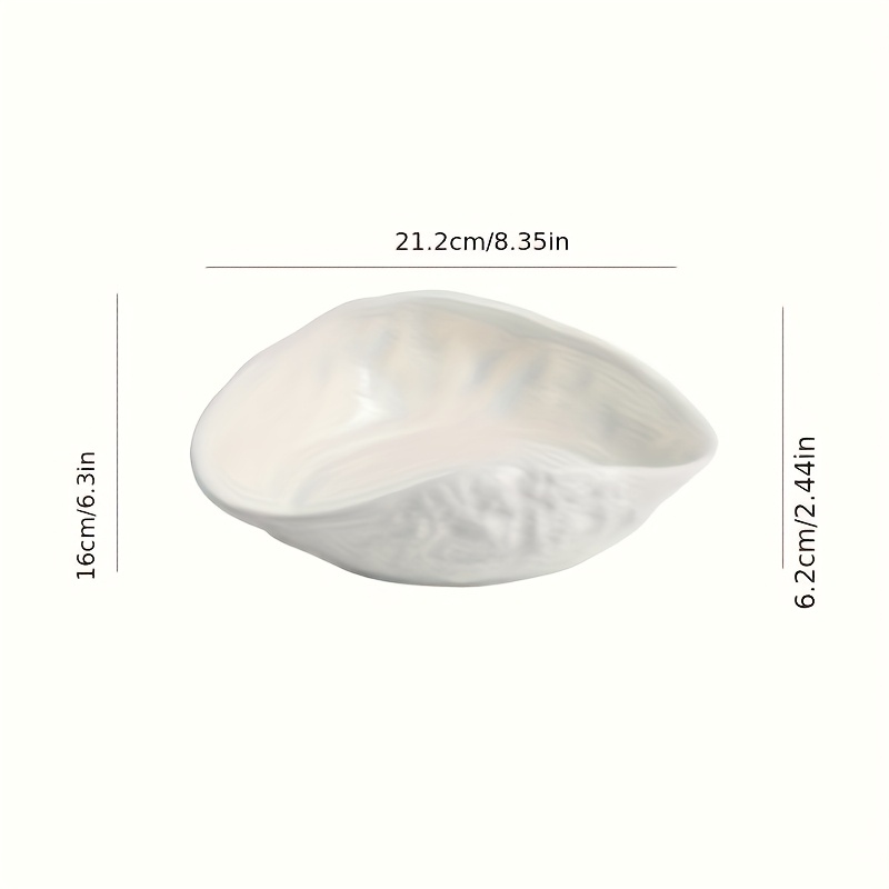 Luxury Unique Rock Texture Shell Bowl - 10-inch & 8.5-inch High-end Ceramic Tableware for Home, New Novelty Bowls for Hotels/Clubs, Creative Salad Bowls & Dessert Bowls.
