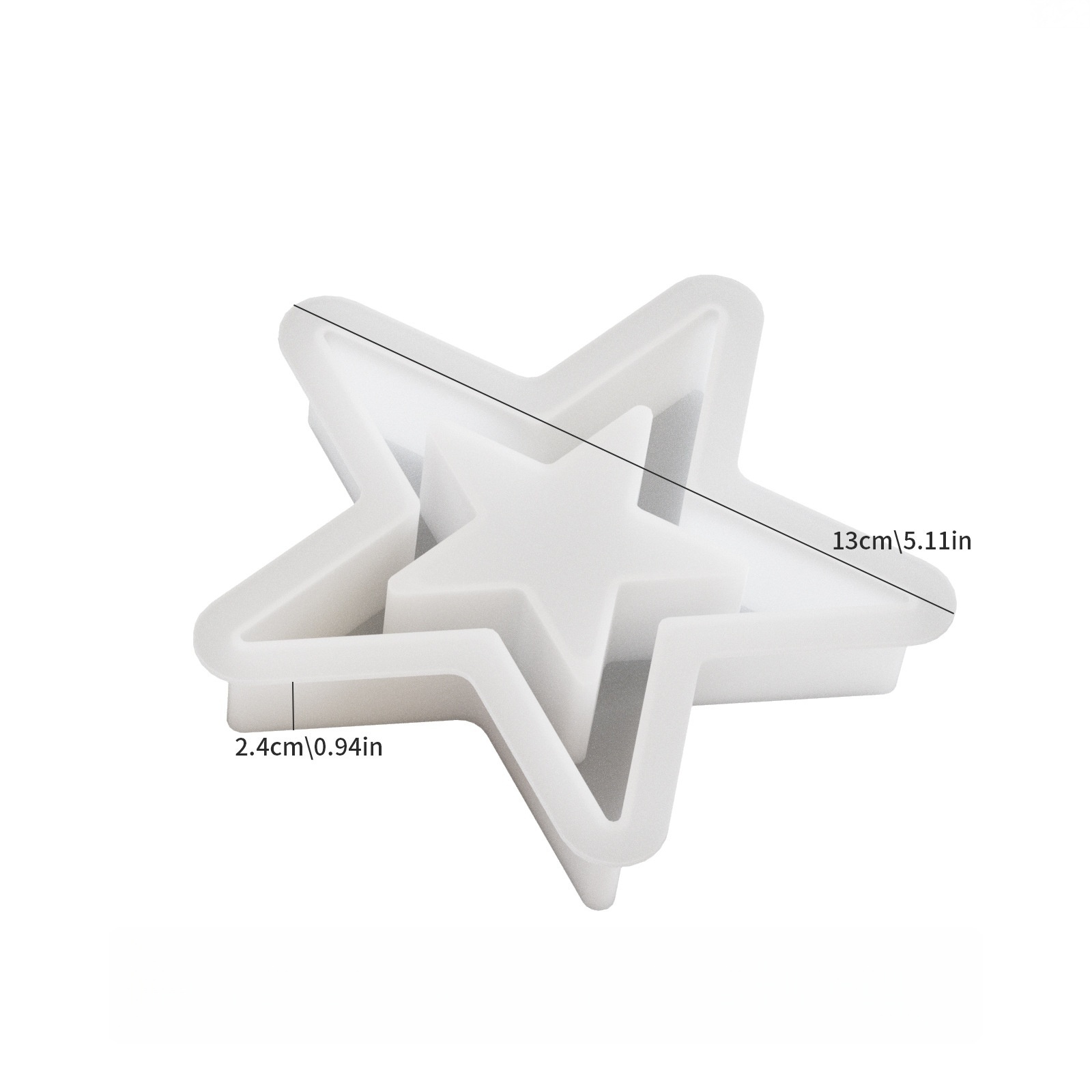 Image of Hollow Star Silicone Mold Resin Silicone Jewelry Shaped Ornament Silicone Mold Pendant Jewelry Silicone Mold Holiday Candle Mold