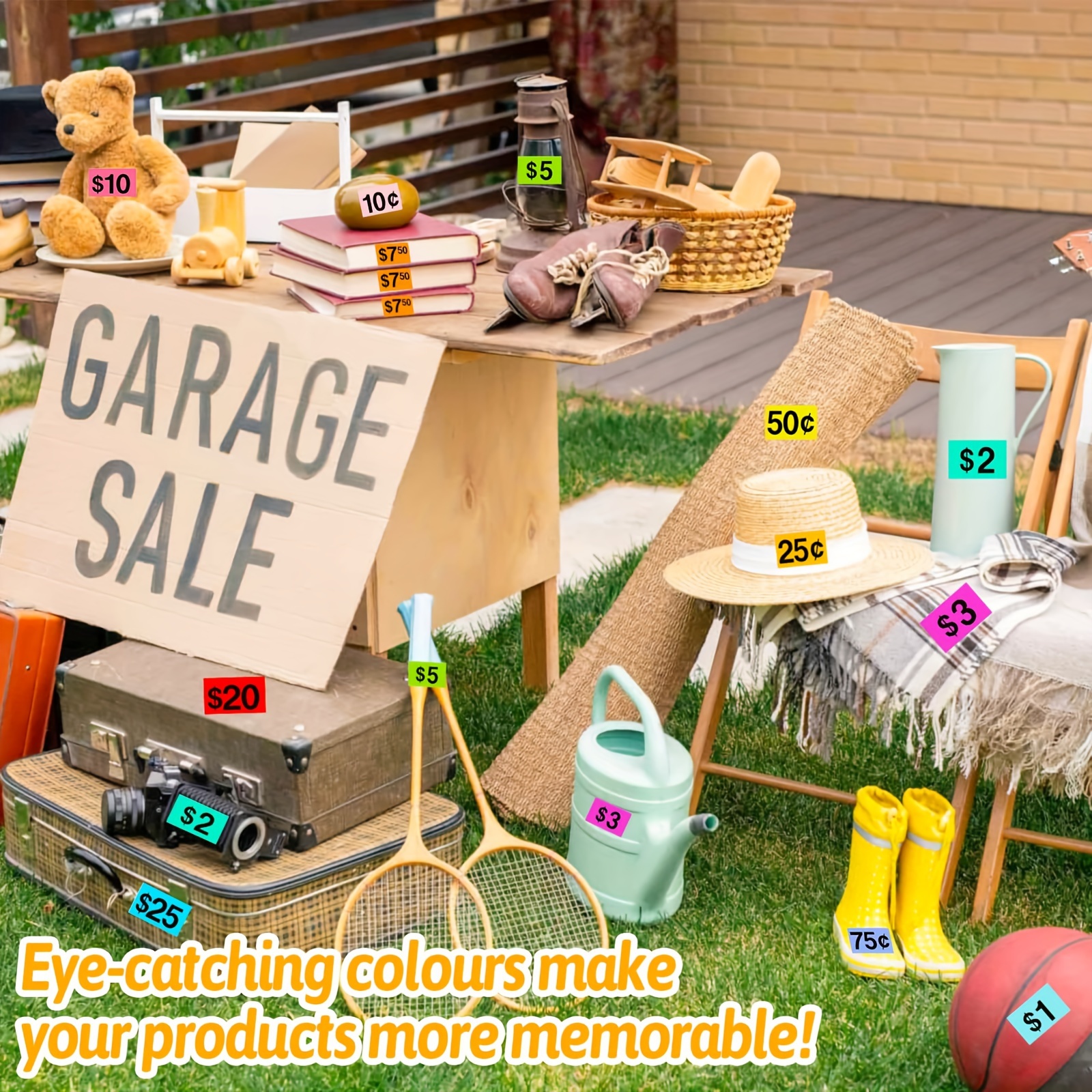 Garage Sale Stickers,4050 Pcs 1/2"" X 3/4"" Yard Sale Price