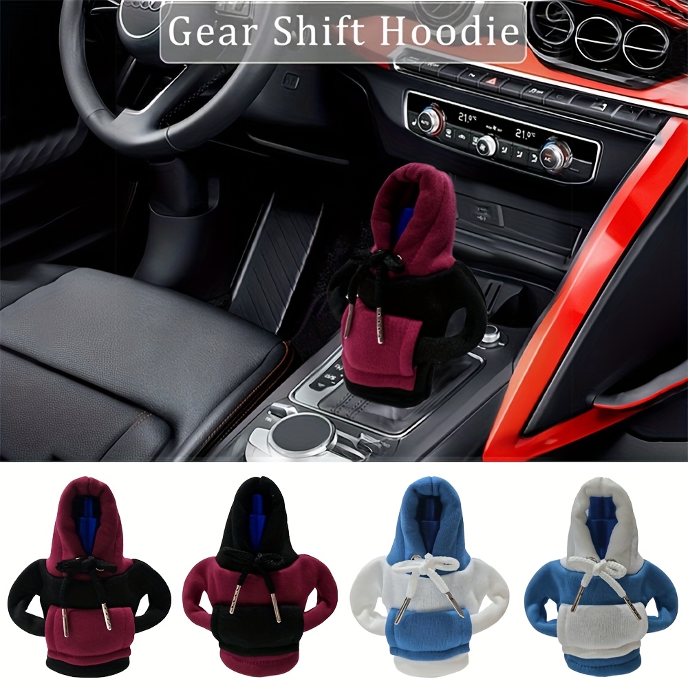 Copri leva del cambio per auto, felpa con cappuccio con pomello del cambio, copri cappuccio con cappuccio del cambio divertente, copri pomello del cambio per auto universale, decorazioni interni auto