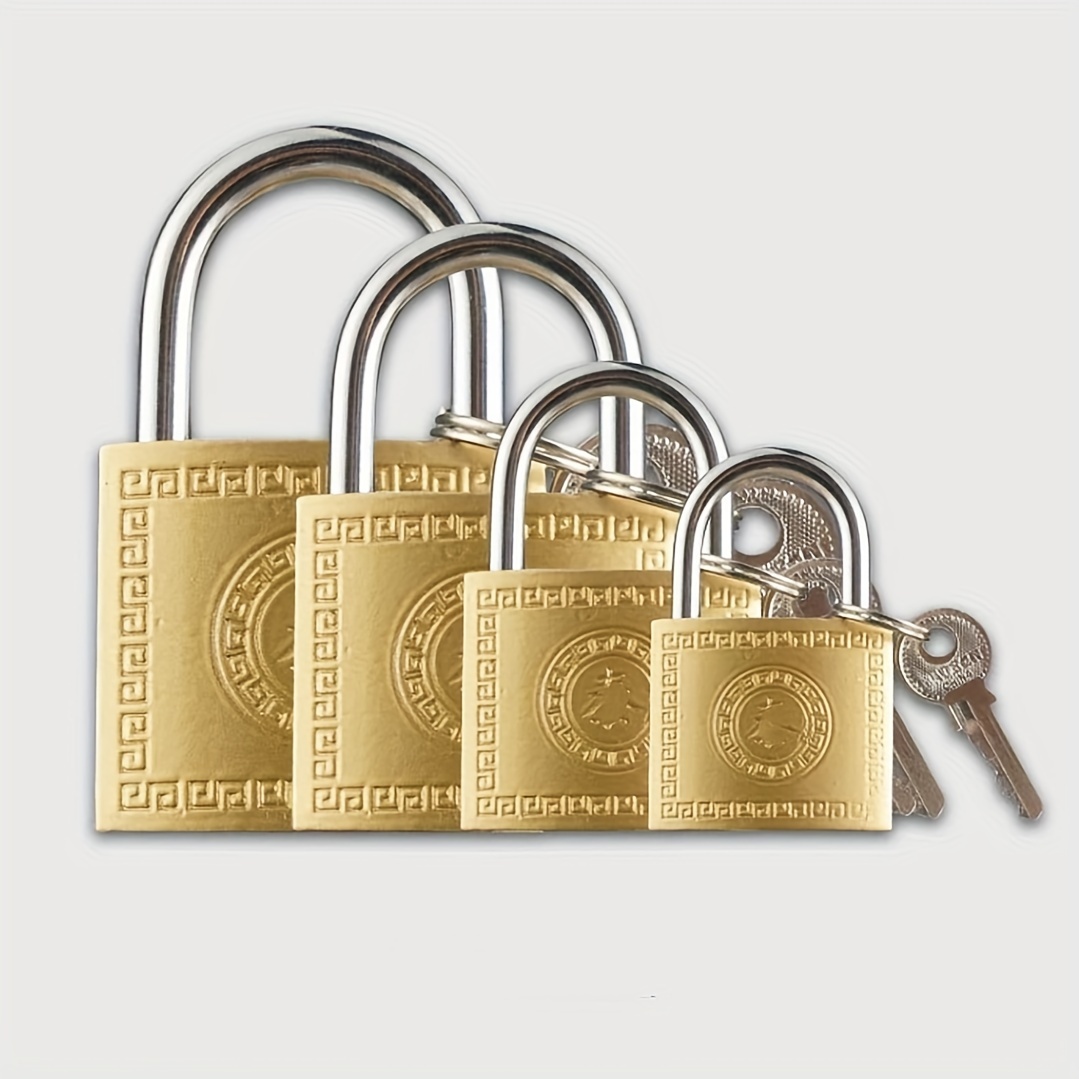 

1pc, Padlock, Copper Color Padlock, Can Be Used On The Fence Door Lock, Front And Rear Garden Door Lock, Colors Vary Slightly Depending On The Batch, Can Lock The Loved 1 You Want To Lock
