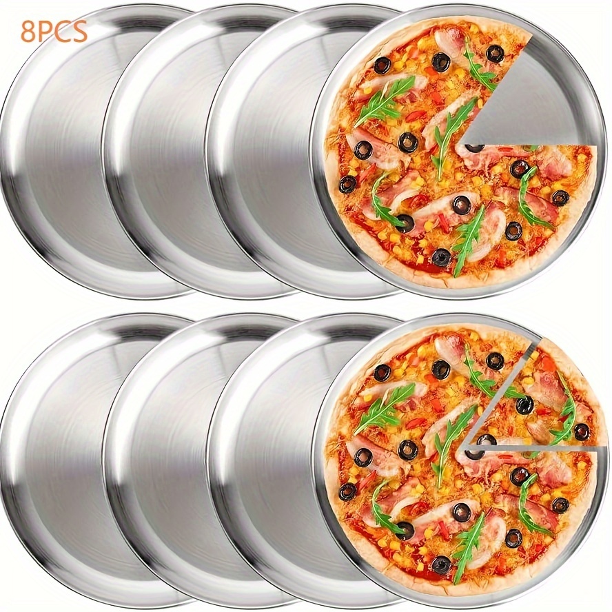 

8- Steel Round Trays, 10.23 -safe Plates, Multipurpose For And Use