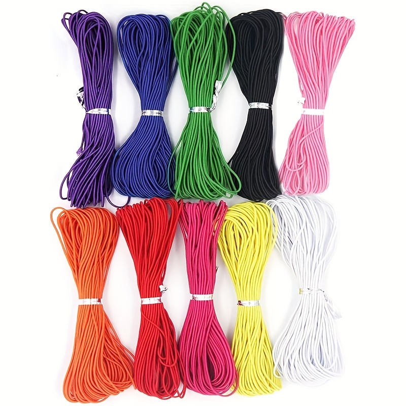 Image of Elastic Cord For Bracelets, Colorful Elastic String Cord, 10 Colors Rubber Cord Band For Bracelets Diy Crafting (0.8mm, 100m)