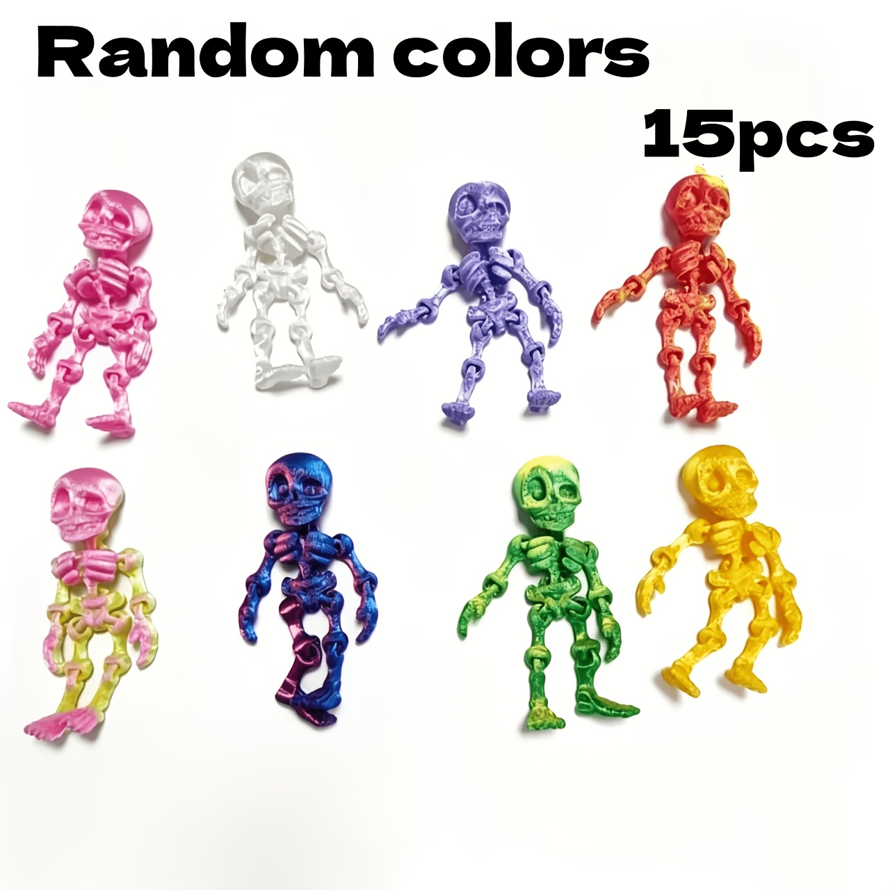 TEMU 15/25/35pcs 3d Printed Halloween Random Color Small Movable Figurines—children's Party Supplies—prank Toys, Ideal As Halloween Party Favors,