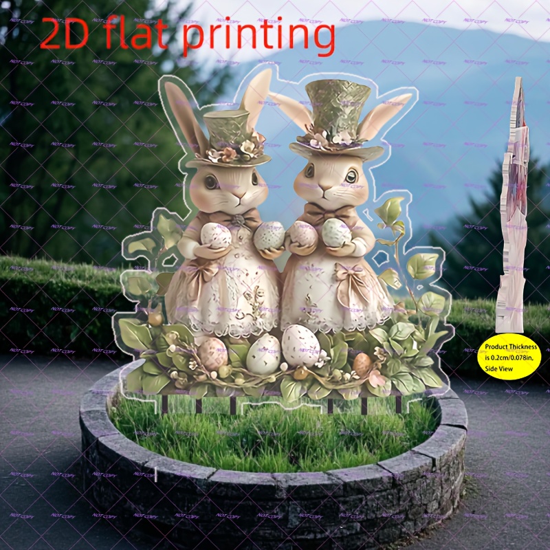 Rudolphs Schatzkiste - Set Di 6 Coniglietti Decorativi In Miniatura (2x3x2 Cm) - Artigianato Dei Monti Metalliferi - Assortiti Con Uovo, Fiore E Cuore