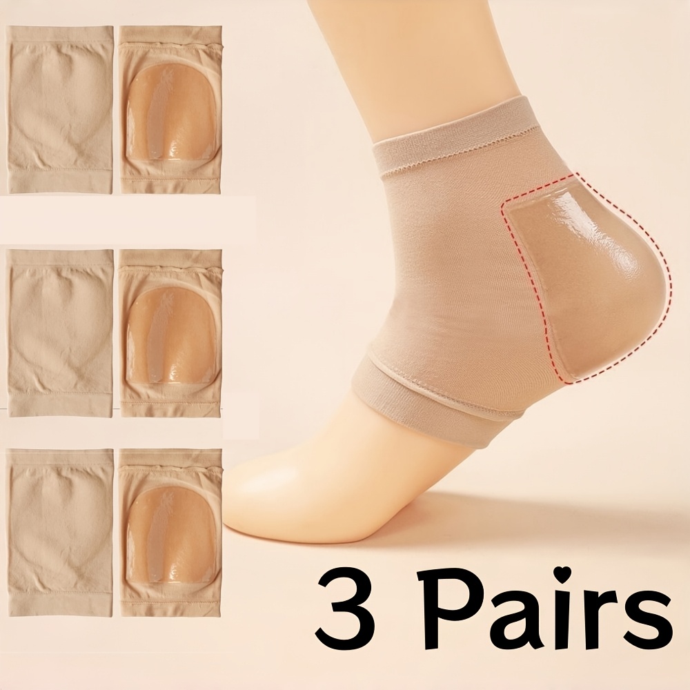 3 Pairs Reusable Gel Heel Protector, Elastic Breathable Foot Prevent Rubbing, Comfortable Foot -day Wear