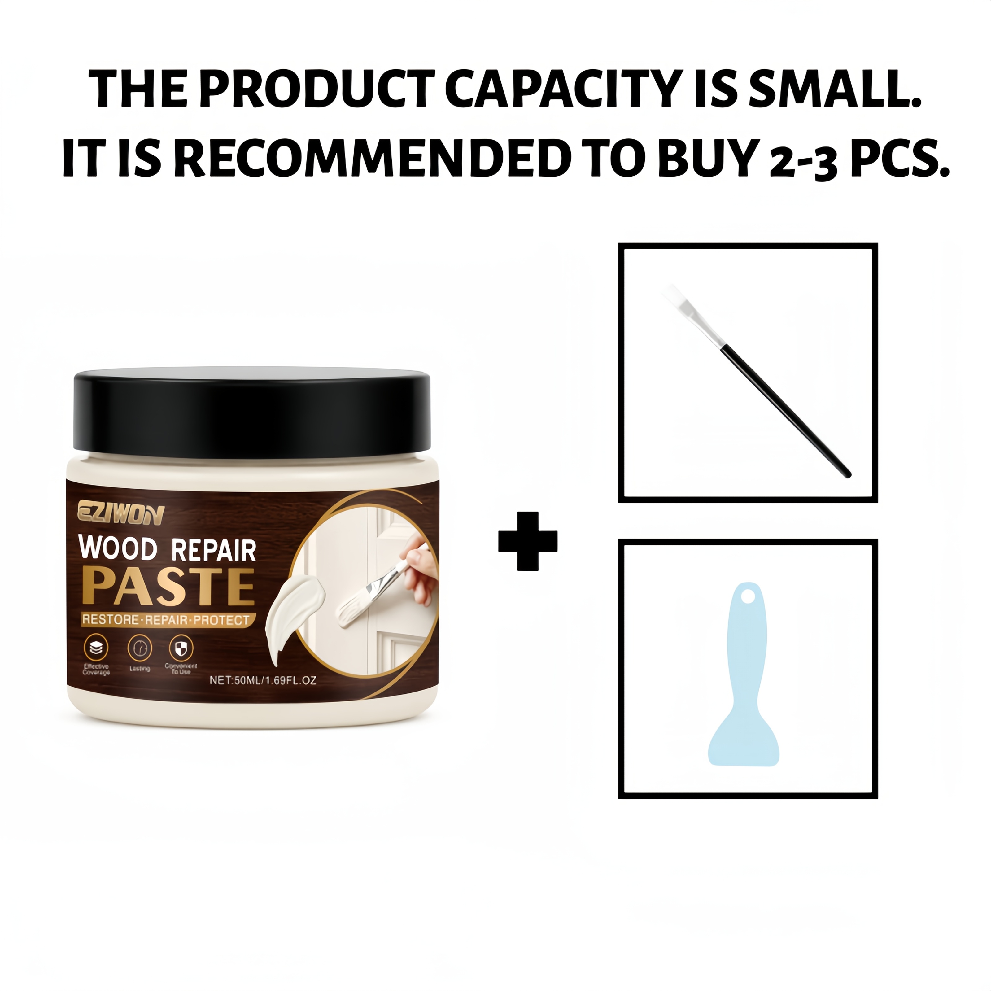 TEMU Home White Wood Filler Putty - Quick Drying, Paintable And Sandable, Easily Repairs Scratches, , Dents, And Holes In Wood Products, Suitable For