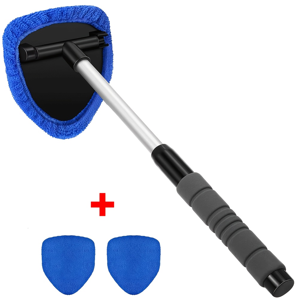 TEMU Ensemble de 3/6 brosses de nettoyage de pare-brise de voiture, nettoyant télescopique en fibre pour vitres, outil de nettoyage de vitres de