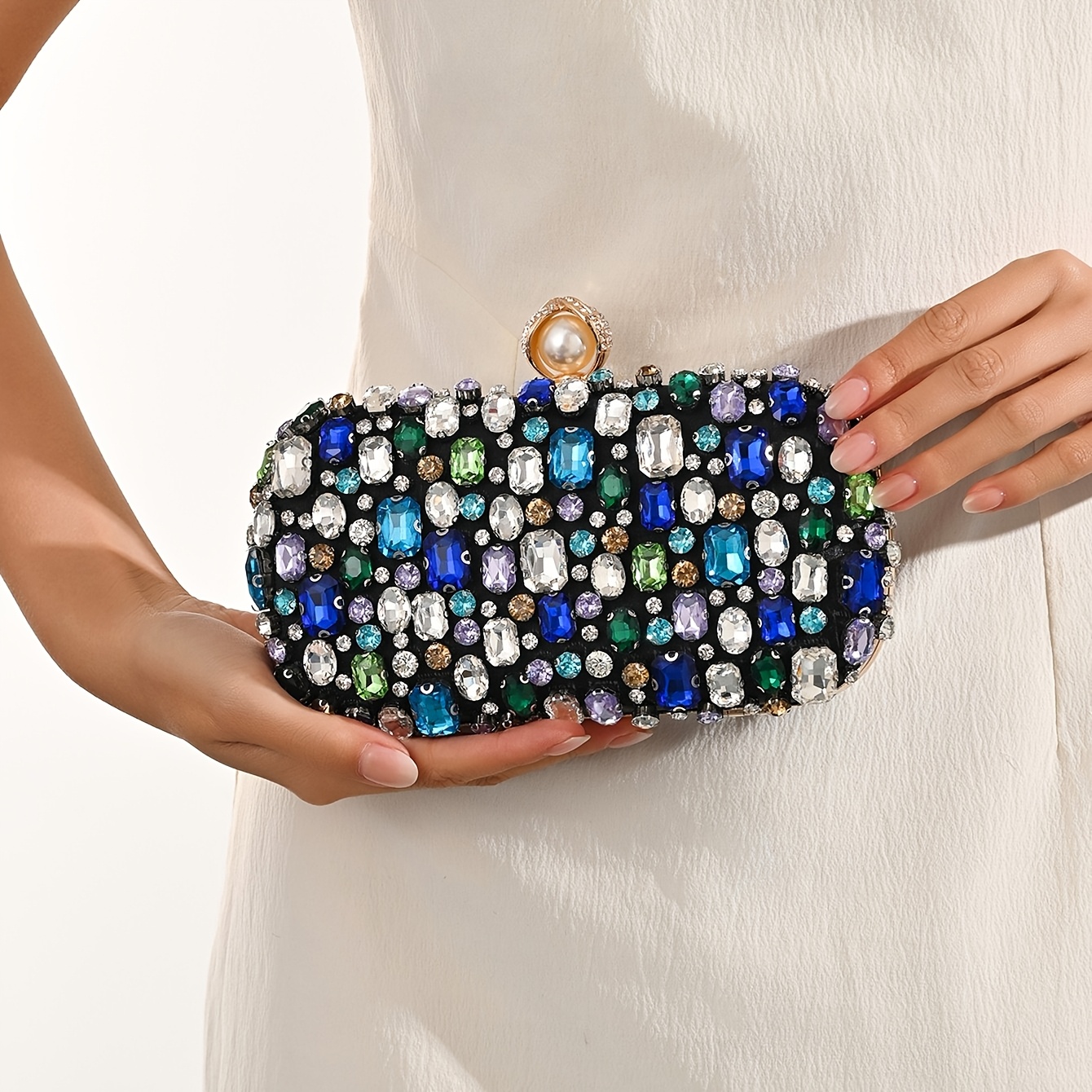 Ladies Evening Bag Colorful Crystal Evening Purse
