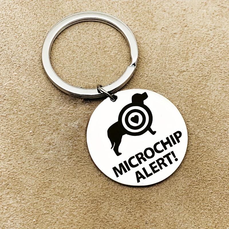 Stainless Steel Pet Collar Tag with Microchip Alert Pendant