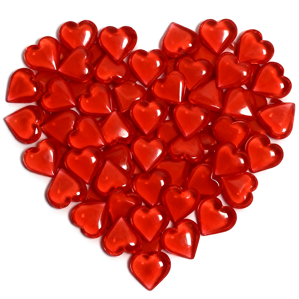 E-shop 56 Acryl Herzförmige Tischdekorationen, für Bastelarbeiten, Vasenfüller, Hochzeiten, Brautgeschenke, Valentinstag und Wohnkultur