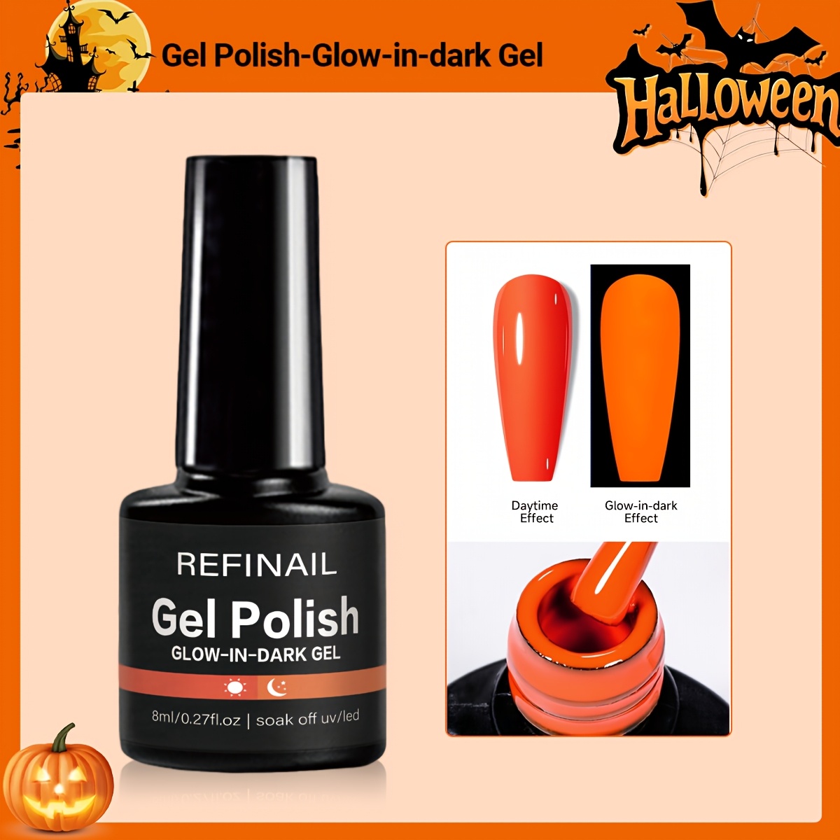 Image of Fluorescent -the-dark Gel Polish- Luminous And Vibrant At Night For An Look. Soak-off Formula With Light Transmission And A ; Perfect For Parties And Nighttime Nail Styling.