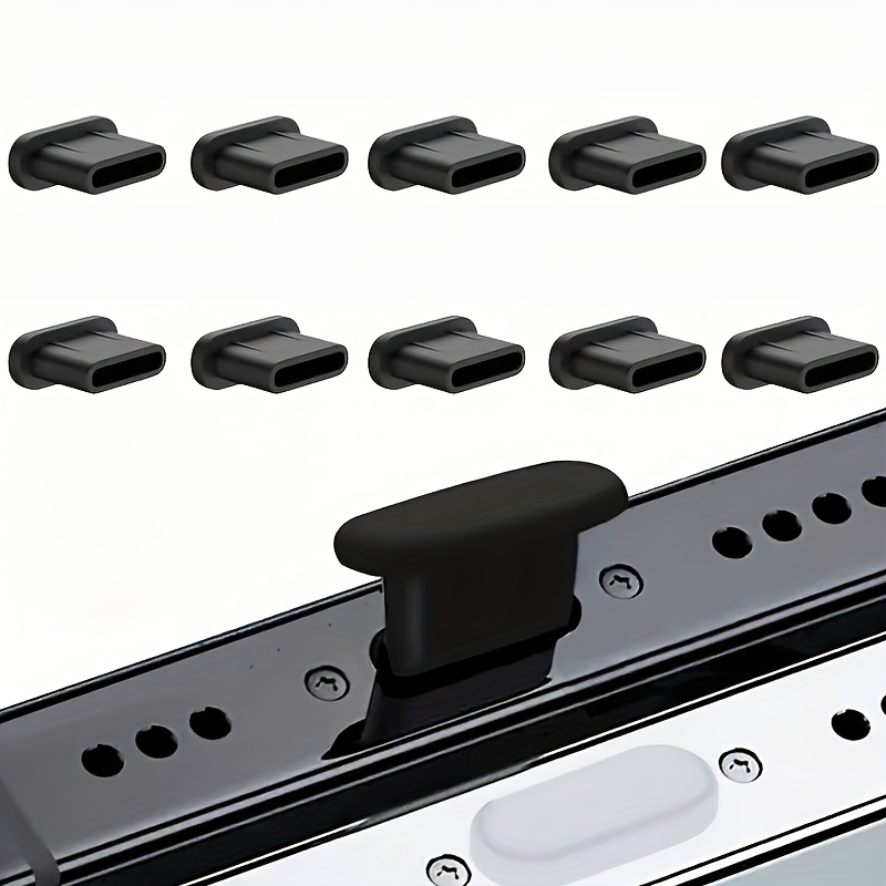 Image of Set Of 10 New Silicone Dust Plugs Designed For Type-c Charging Ports - Suitable For Phones And Tablets, Providing Dust Protection And Preventing , With Durable Covers.
