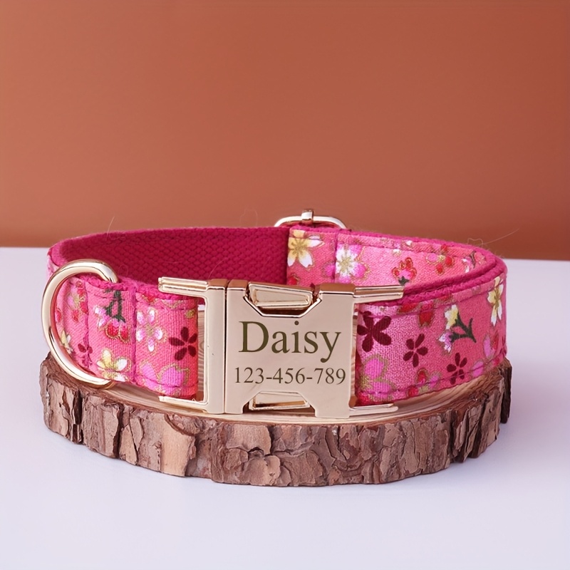 TEMU Collare personalizzato per cani multicolore con tagliando personalizzato, informazioni di contatto, collare anti-perdita per animali domestici a