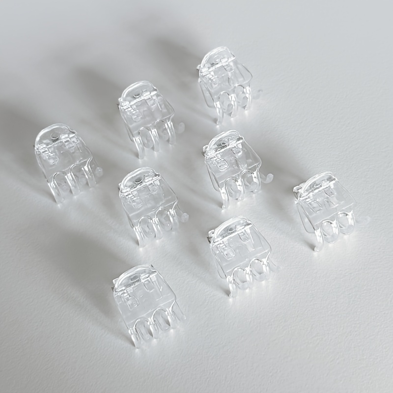 Image of Set Of 8 Transparent Hair Clips, Hair Claws, Exquisite And Elegant Small Hair Clips