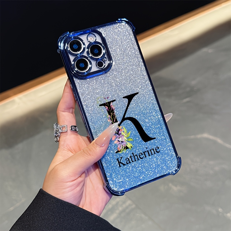 Trda ovitek za telefon: DIY personaliziran ovitek za telefon, po z besedilom in imenom v umetniški pisavi, ovitek z zaščito zračnih blazin na