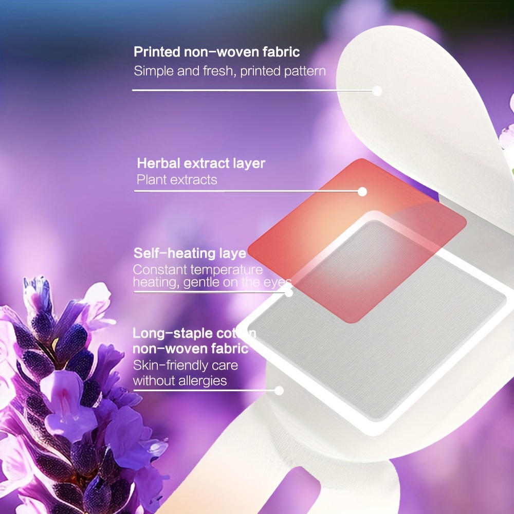 20pcs lavender self heating masks hypoallergenic latex free for all skin types perfect for travel naps relaxing sleep details 1