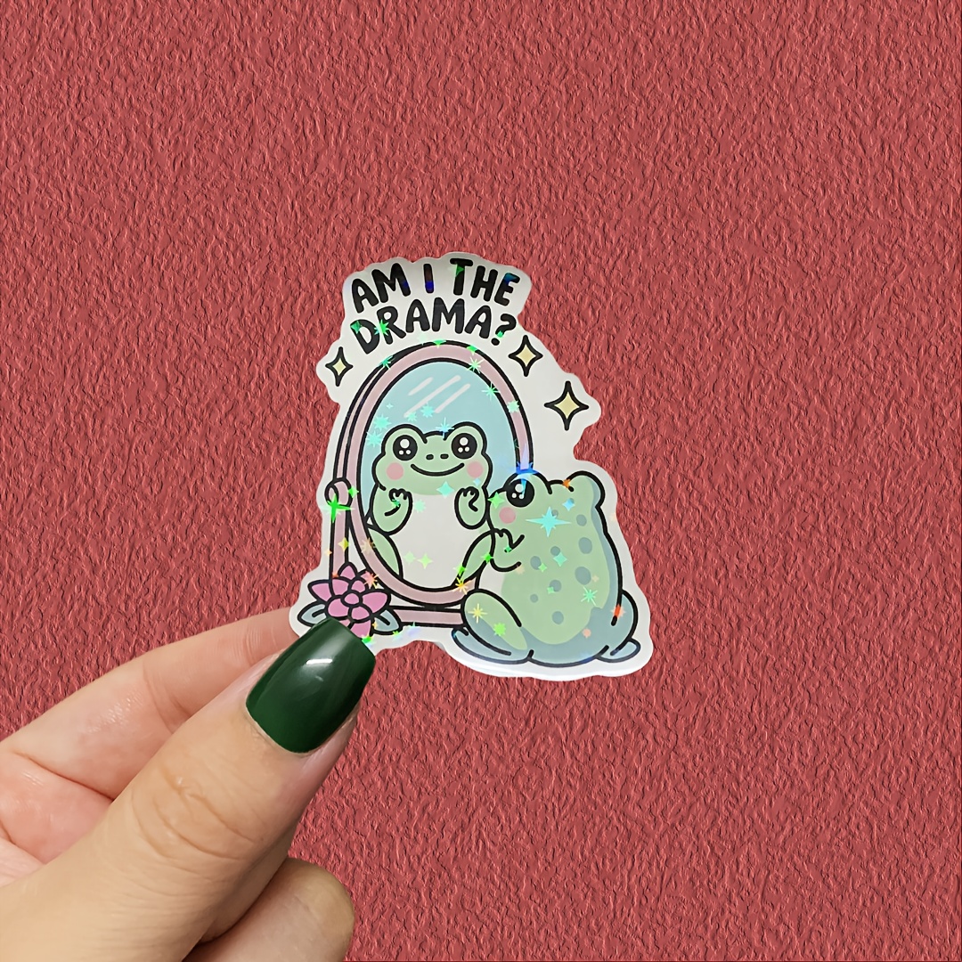 Image of A Sticker That 'am I The Drama', , Suitable For Laptops, Water Bottles, Notebooks, And Kindles. It Features A That Promotes And Humor