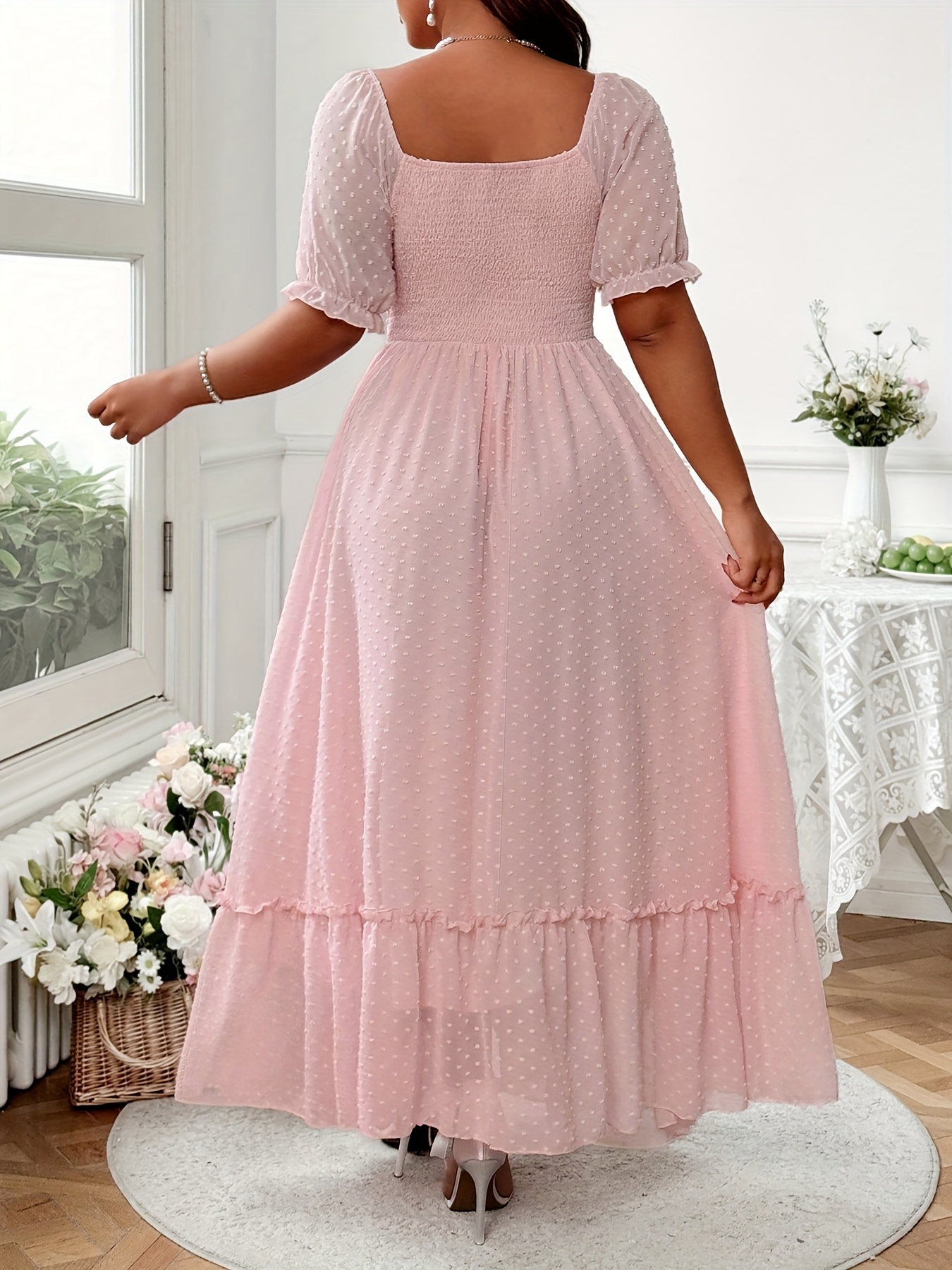 pale pink plus size dress Light Pink Chiffon Long Sleeve Pleated Plus Maxi Dress  PinkBlush