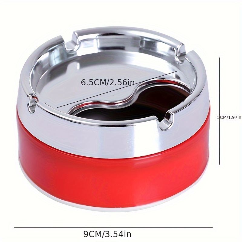 1pc Stainless Steel Ashtray, Sealed Windproof Ashtray, Living Room Household Rotary Thickening Ashtray