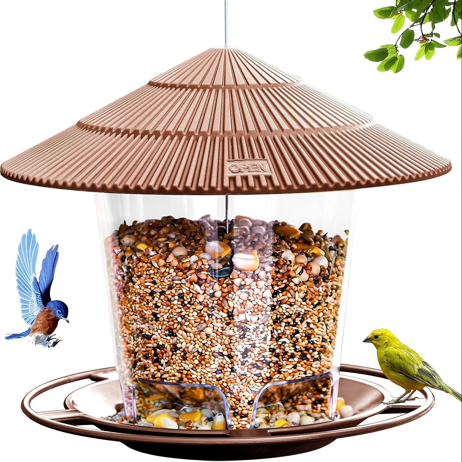 

Outdoor Hanging Bird Feeder, Plastic, No Electricity Or Battery Needed, Weather-resistant Seed Dispenser For Garden And Yard