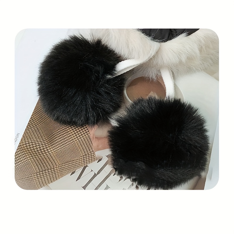 womens winter hat   ears beige white plush beanie stretchy cold weather ear flaps lightweight warm winter cap for everyday formal outfits cute animal ear design winter accessories coldproof headwear   fashion accessory Product details 6