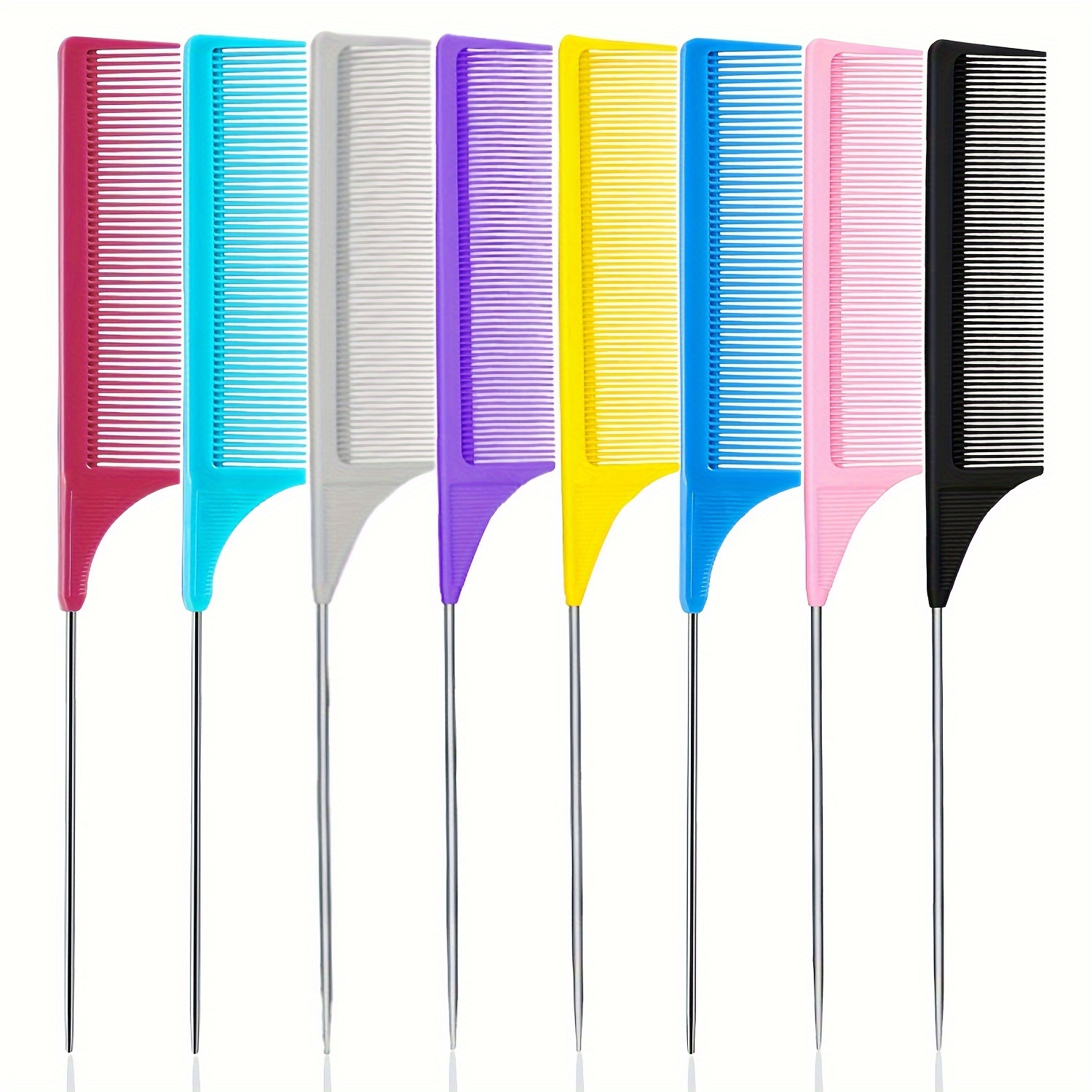 Professional Salon Rat Tail Combs Set Durable Plastic - Temu