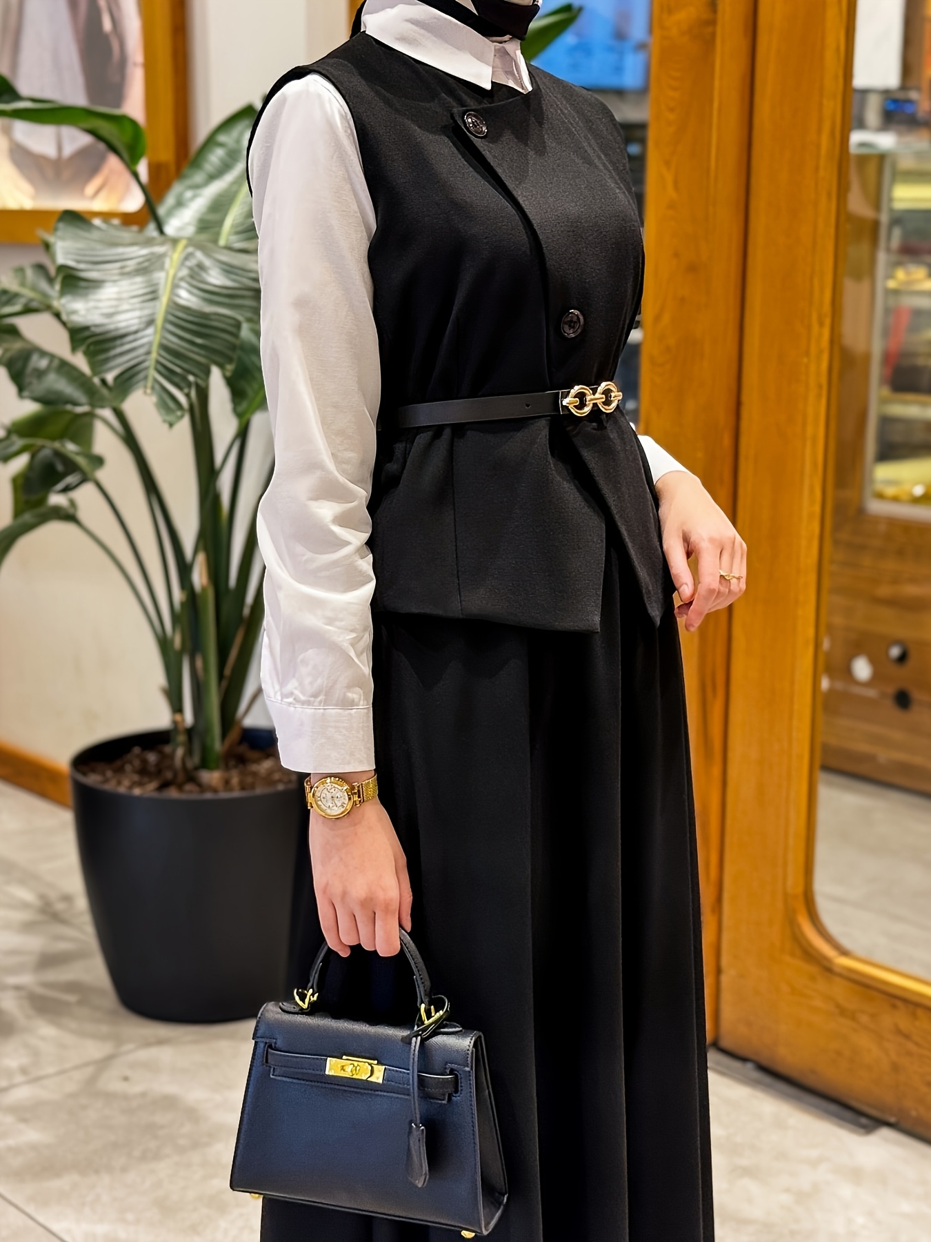 Effortless Chic Waistcoat Skirt Set from Newness A stylish and elegant two piece outfit perfect for any occasion Featuring a chic waistcoat and a flattering skirt
