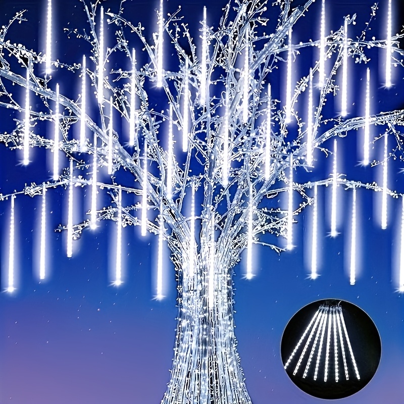 TEMU Lampe de de météores, 288 LED 12", 8 lampes de de météores de Noël pour l'extérieur, scène de de pluie et de neige, convient pour la décoration