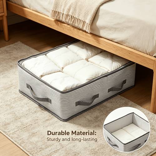 1 large storage and organization bag multi layer striped design durable polyester material portable clothing organization bag suitable for womens fashion matching mixed bedroom storage elegant style striped pattern