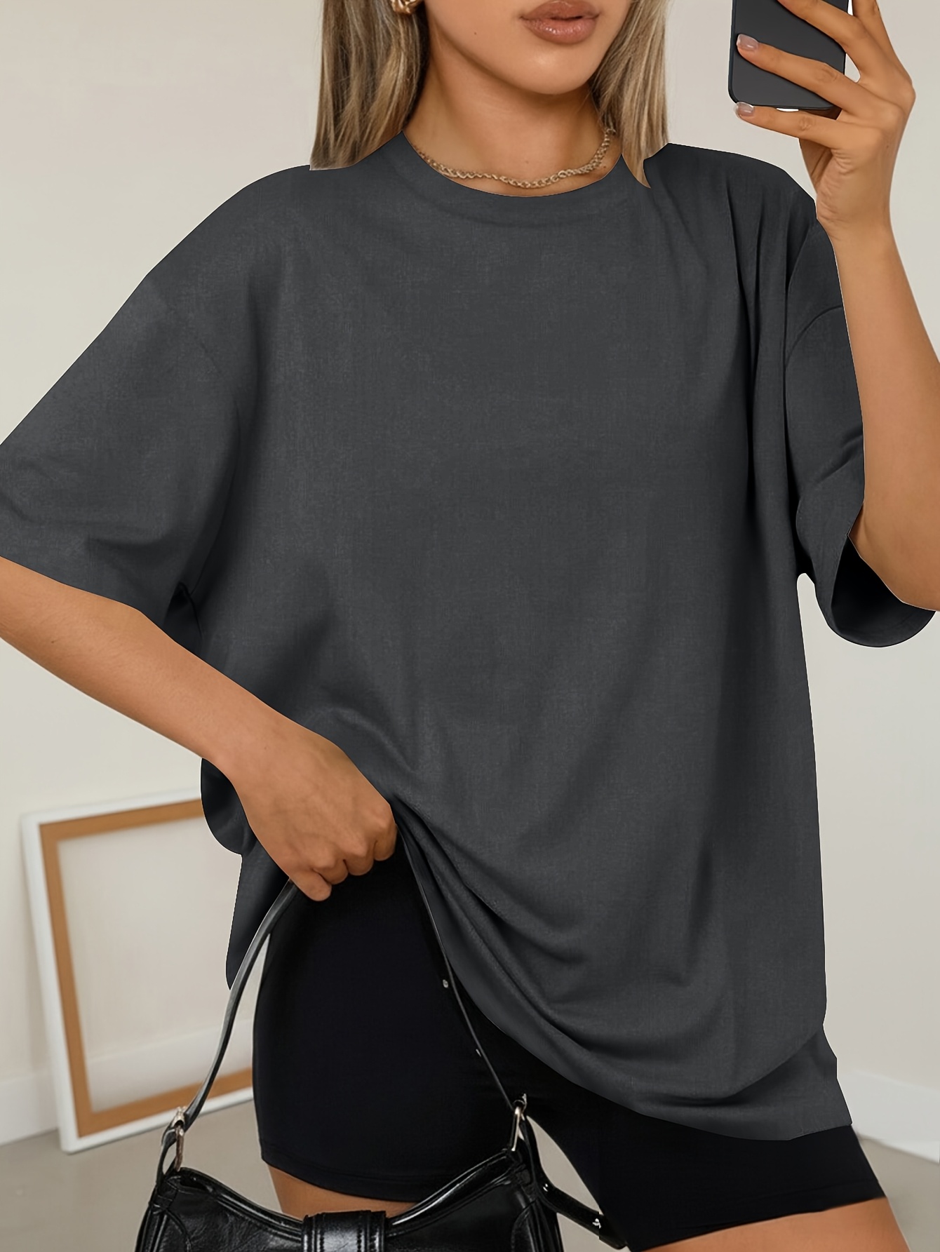 womens plus size short sleeve t shirt a loose fitting sports top suitable for fitness yoga and casual wear suitable for  