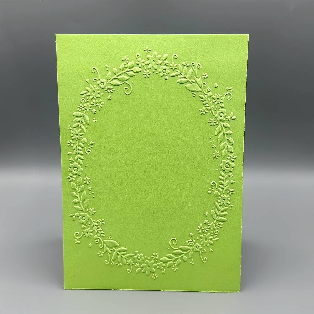 TEMU per Stampa a con Bordo a Motivo di Ovale - a 3D, Stencil per Goffratura in Plastica, Perfetta per Creare Biglietti, Artigianato Fai da Te, Album