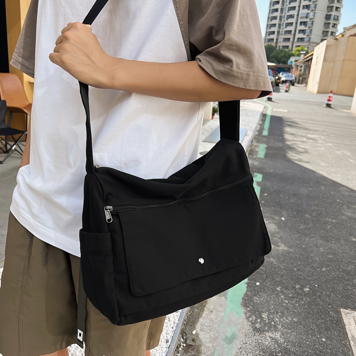 Durable Canvas Retro Y2K Hobo Crossbody Bag, Large Capacity