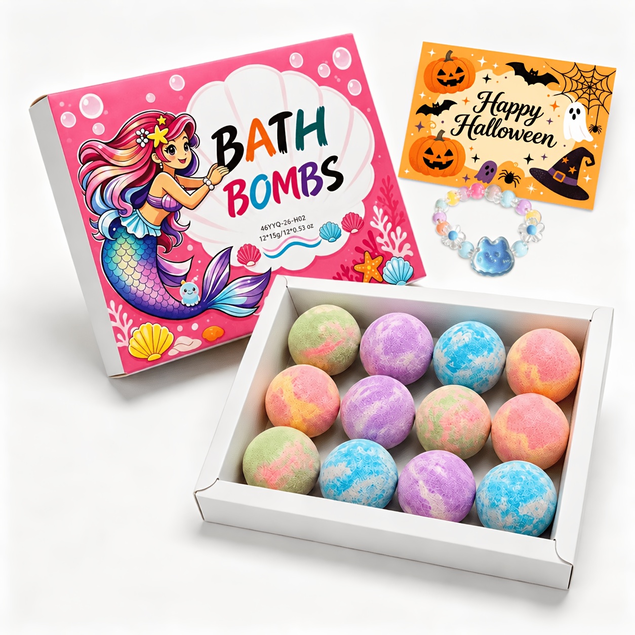 Image of 12pcs Bath Gift Set, Packaged In Mermaid Themed Gift Box, Ideal Birthday Gift