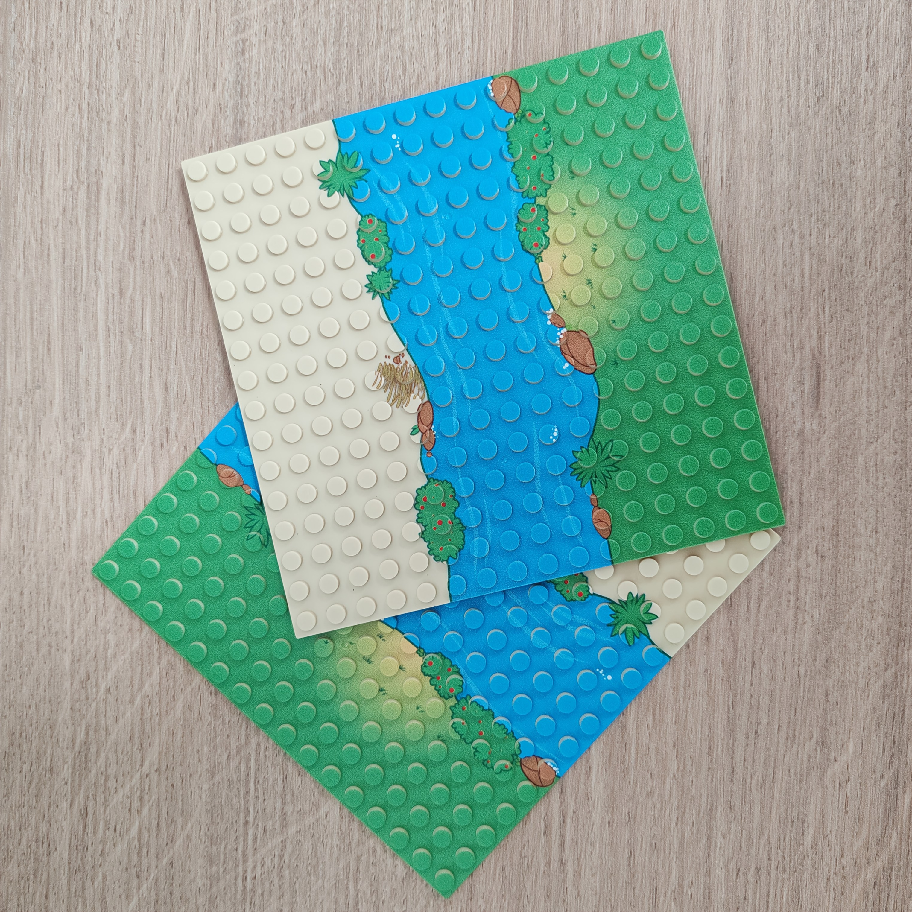 River And Prairie Pattern 16- 16-dot Classic Building Blocks, 12.8cm X 12.8cm Base Plate - Suitable For Halloween, Thanksgiving, Christmas, Or Easter Gifts