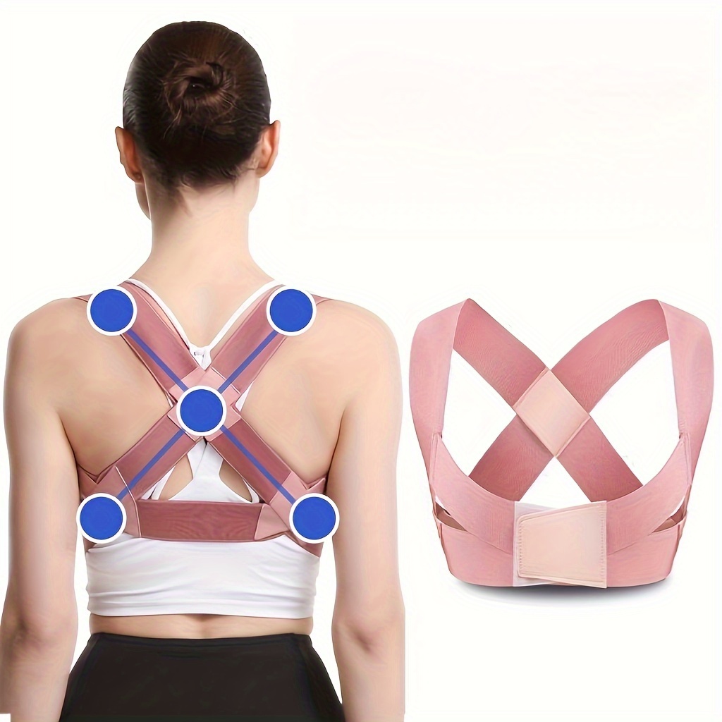 Adult female back improvement posture harness, invisible design, adjustable and comfortable fit, shoulder support strap, S/M/L size, helps improve posture.
