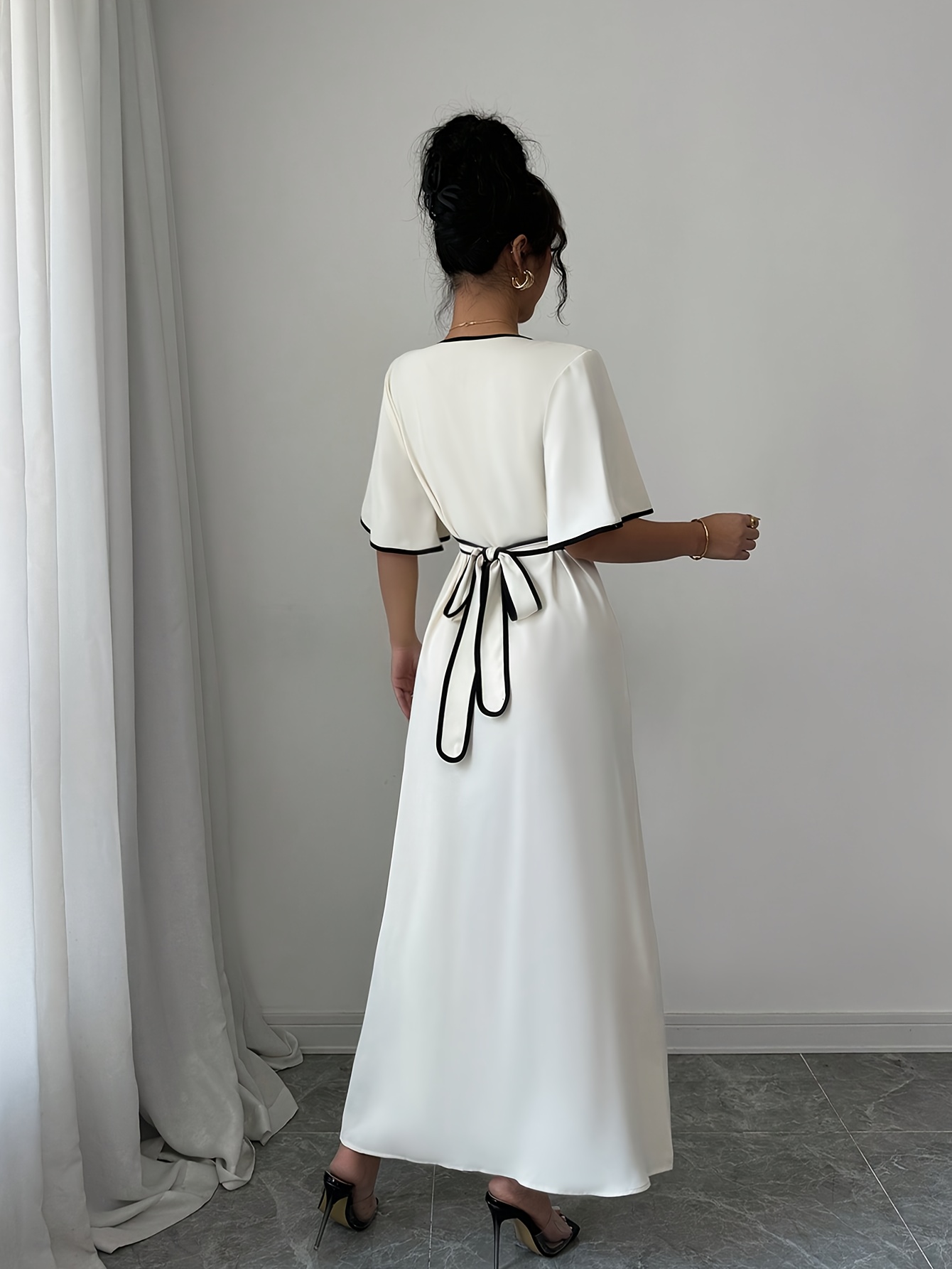 women's minimalist v neck single breasted waist cinching - Temu Germany