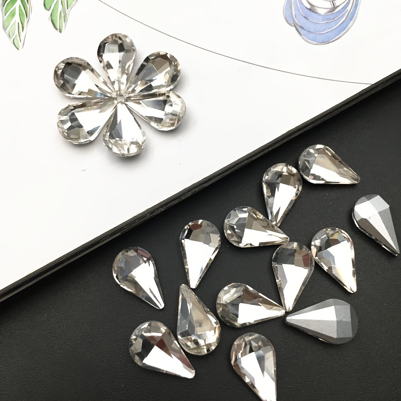 20pcs Vibrant Teardrop Crystal Rhinestones, 8x13mm Glass Beads In Assorted Colors For Diy Crafts, Nail Art, Jewelry Making, And Fashion Embellishments, Glass Beads For Jewelry Making