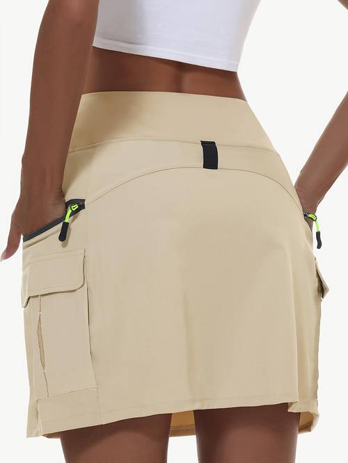 womens high waisted golf casual pants with zipper and multiple pockets for outdoor climbing exercise quick shorts
