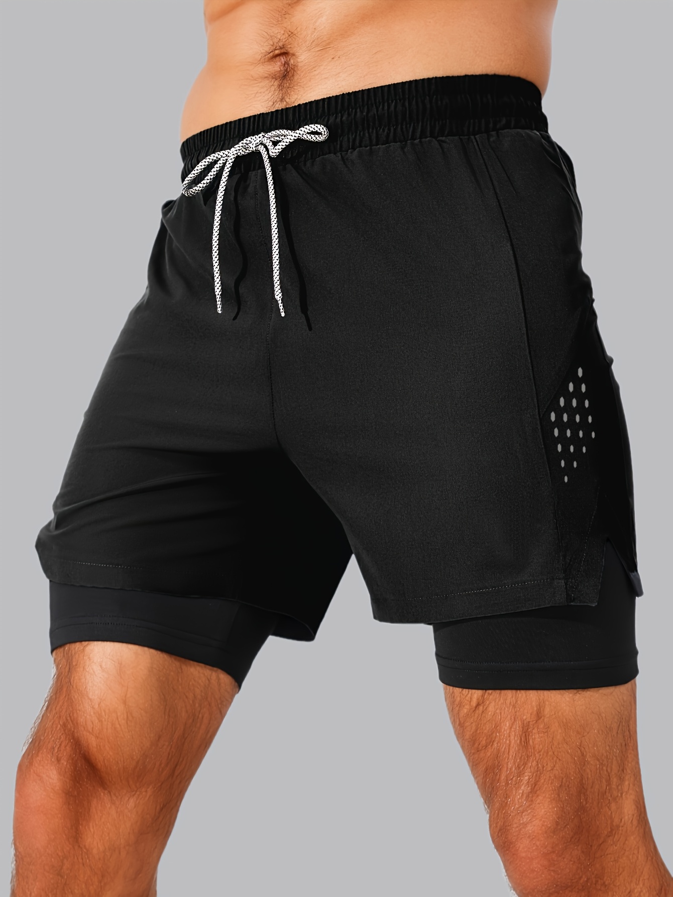 Men's 2-in-1 Printed Running Fitness Sports Shorts