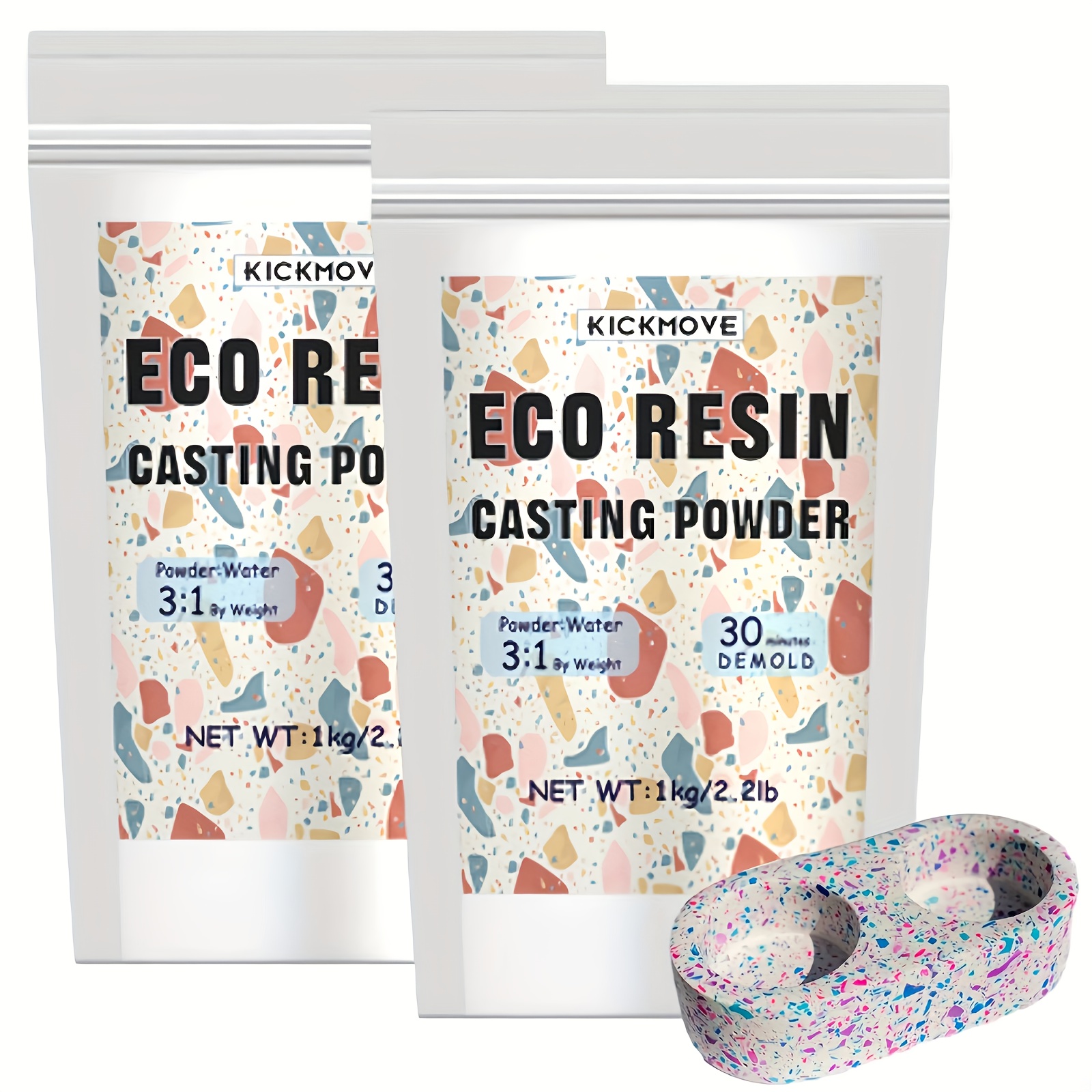 Image of Resin Casting Powder 2000g, Fast Curing Resin Casting Kit For Beginners, 20- Demold, Easy Mixing Water Activated Plaster Powder Molding Powder For Crafts Sculpture Diy Home Art