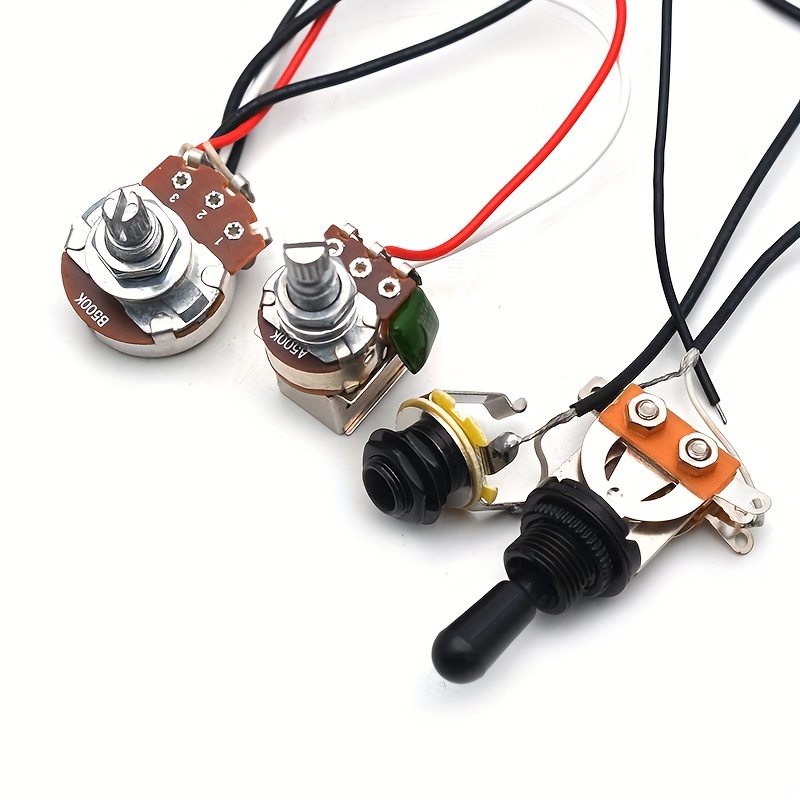 Guitar Wiring Harness 3 Pickups 1V1T A500K Push Pull & B500K Big Pots 3 Way Toggle Switch With 6.35 Output Jack